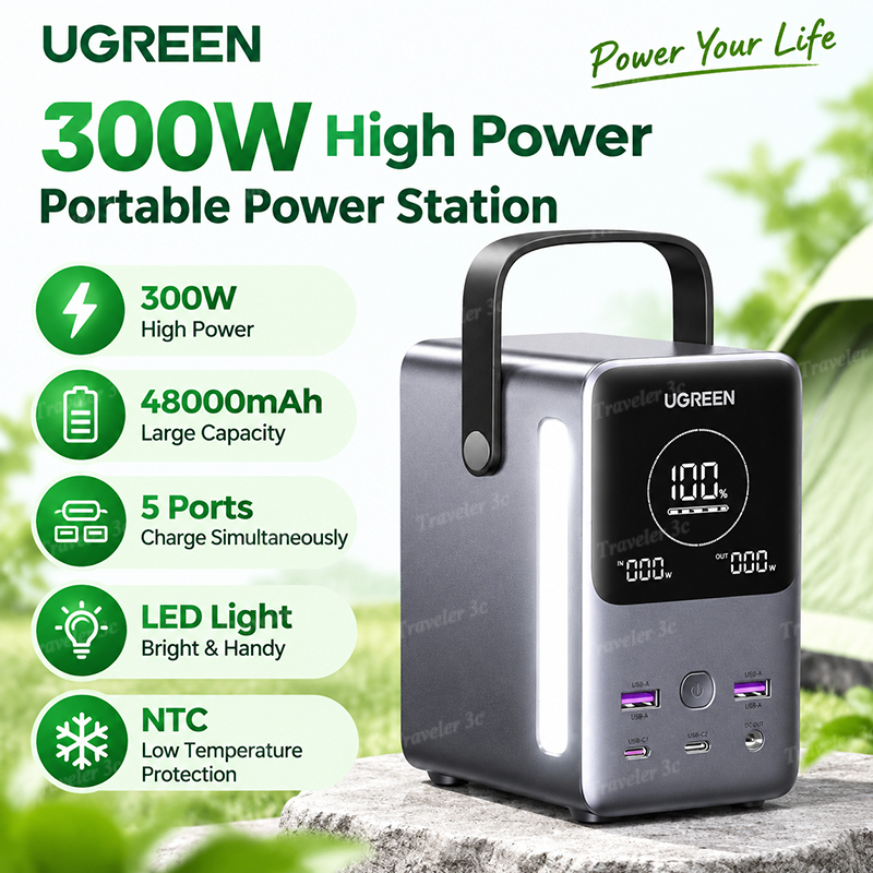 Outdoor Power Adapter Usb C - 大人気！Ugreen PB770 140W急速充電モバイルバッテリー。48000mAhの大容量バッテリーを搭載し、LEDライト付きで、アウトドアでの使用に最適。