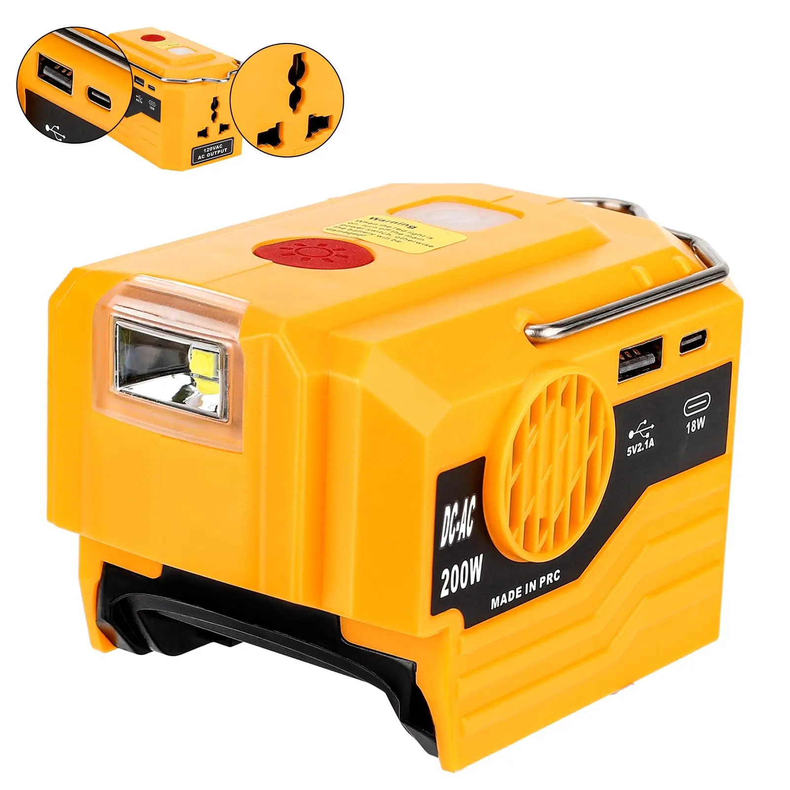 Ac Outdoor Power - 屋外キャンプ用発電機 Dewalt 20V バッテリー用 200W DC-AC