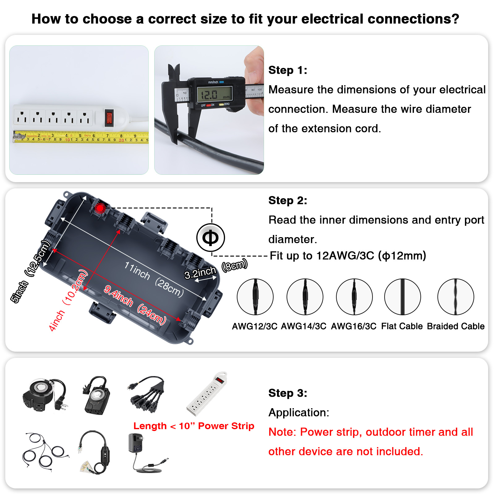 耐候性のある延長コードカバー。屋外用電気ボックスで、ガーデン - Outdoor Use Power Strip のレビューと価格