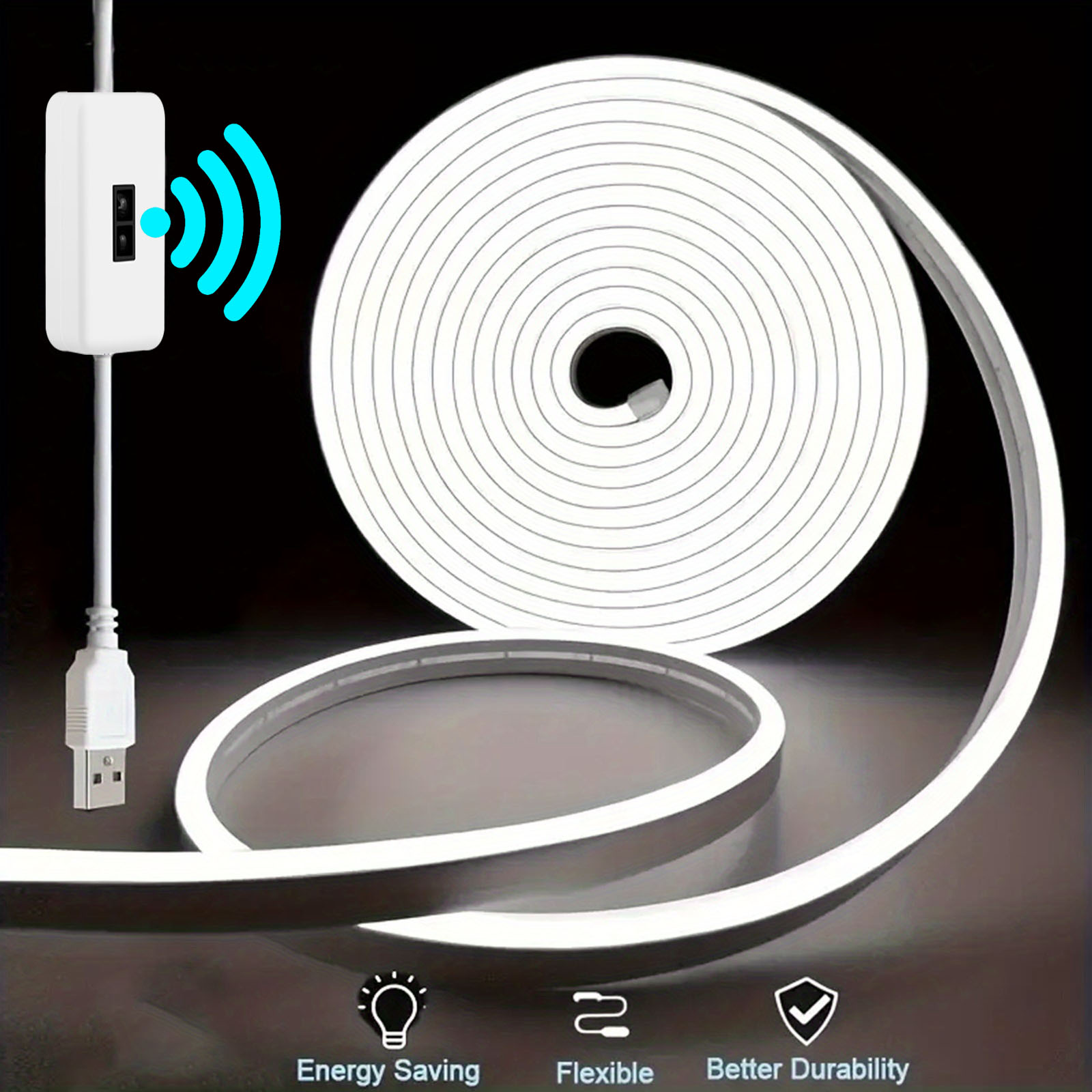 モーションセンサーネオン LED ライトストリップ USB  - Outdoor Power Strip Weatherproof のレビューと価格