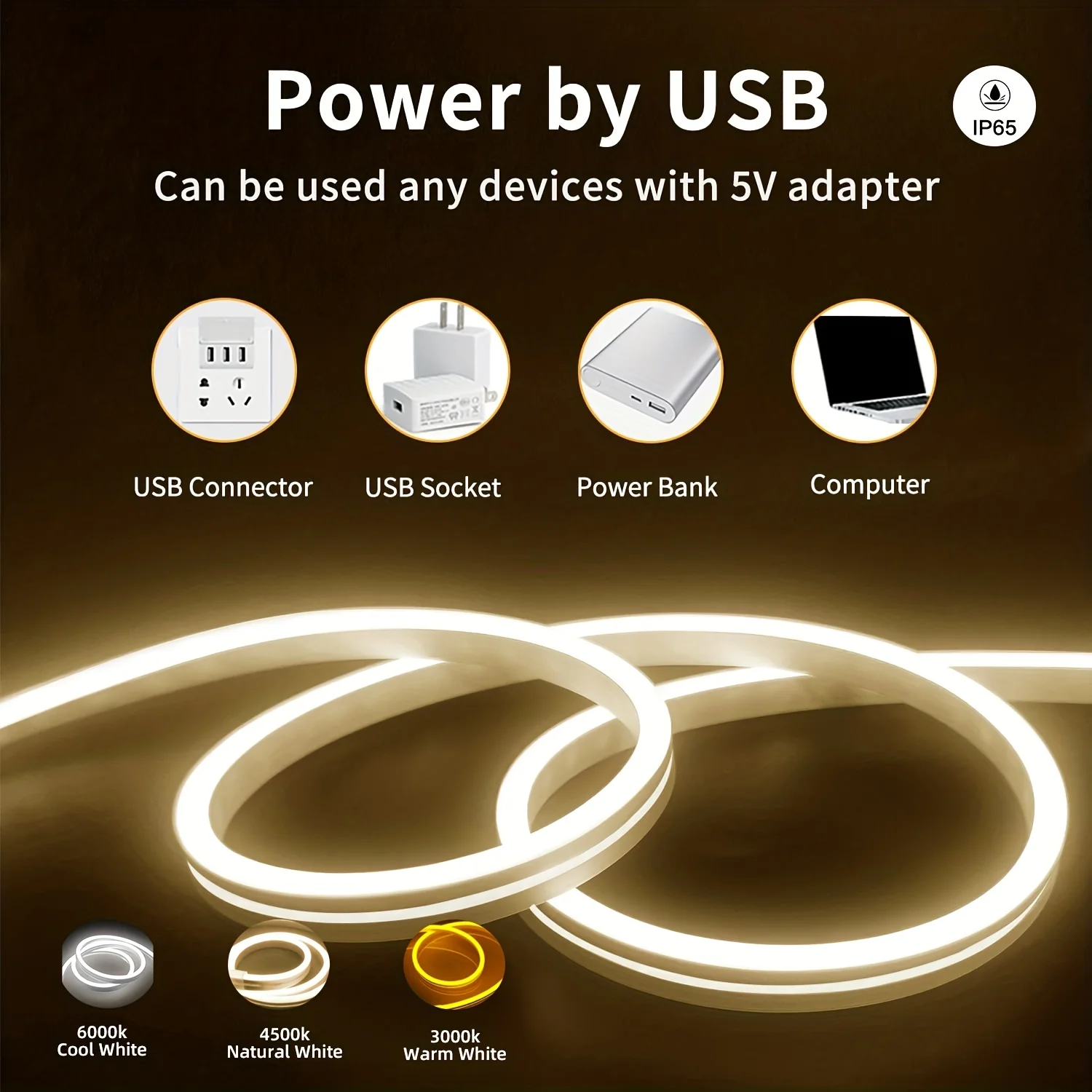 モーションセンサーネオン LED ライトストリップ USB  - Outdoor Power Strip Weatherproof のレビューと価格