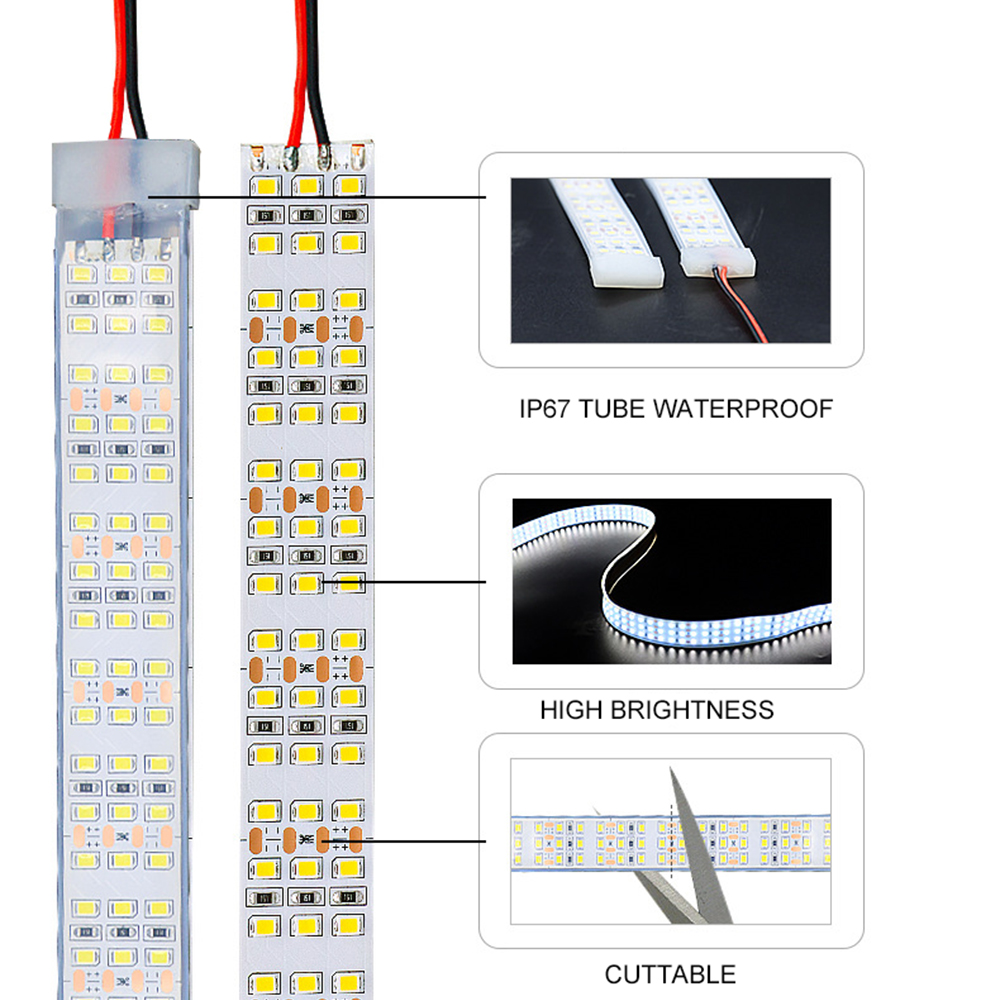 5m 高輝度 SMD2835 3列 360Leds/m DC - Outdoor Power Strip Weatherproof のレビューと価格